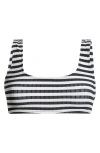 Solid & Striped The Elle Top Blackout X Marshmallow Xs In Blackout X Marshmallow