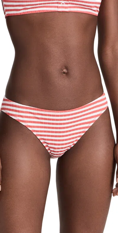Solid & Striped The Elle Button Bikini Bottoms Lava Stripe In Neutral