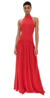 Solid & Striped The Soglio Halter Maxi Dress In Apple Red