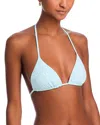 Solid & Striped The Iris Reversible Triangle Bikini Top In Sky / Coral