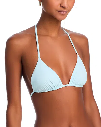Solid & Striped The Iris Reversible Triangle Bikini Top In Sky / Coral