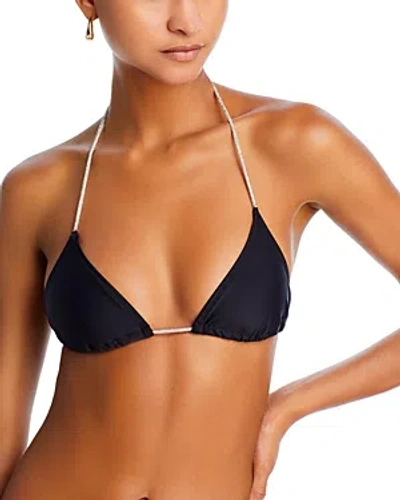 Solid & Striped The Iris Triangle Bikini Top In Blackout