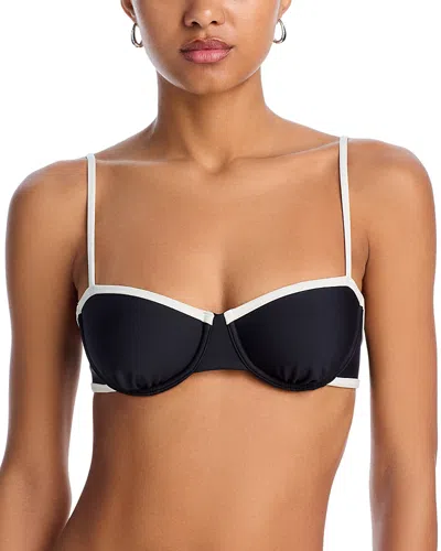 Solid & Striped The Jordana Bikini Top In Noir