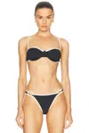 Solid & Striped The Jordana Bikini Top In Noir