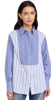 Solid & Striped The Laly Blouse Mixed Stripe White In Mixed Stripe White