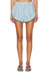Solid & Striped The Lester Stripe Shorts In French Blue & Brule Stripe