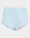 Solid & Striped The Lester Stripe Shorts In French Blue X Brule Stripe