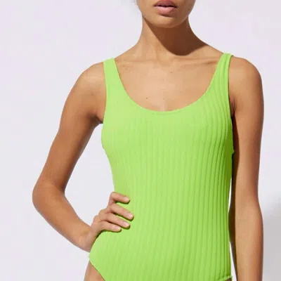 Solid & Striped The Luela Ribbed In Lime In Green