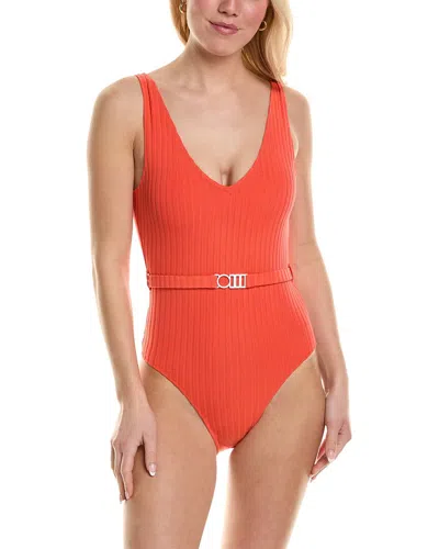 Solid & Striped The Michelle Belted One-piece In Orange