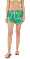 Solid & Striped The Mitchel Shorts Chartreuse/teal In Chartreuse/teal
