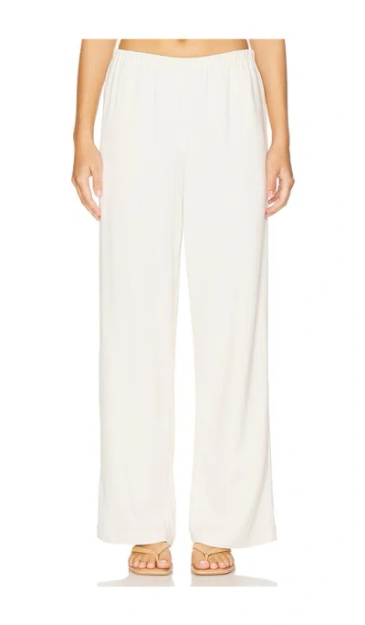 Solid & Striped Milly Crinkled Crepe De Chine Wide-leg Pants In Off-white