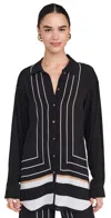 Solid & Striped The Obert Button Down Shirt In Black Border In Black Border