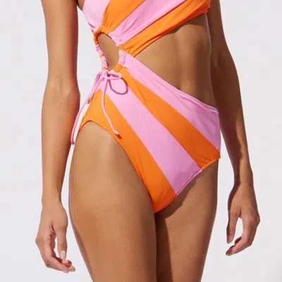 Solid & Striped Randall One Piece In Butterluxe/carnation Pink/clementine