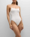 SOLID & STRIPED X SOFIA RICHIE GRAINGE THE RENNA TEXTURED KNIT ONE-PIECE SWIMSUIT