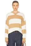 Solid & Striped The Reva Pullover Sweater In Camel Stripe