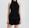 SOLID & STRIPED THE RONIT SLEEVELESS TOP IN NOIR