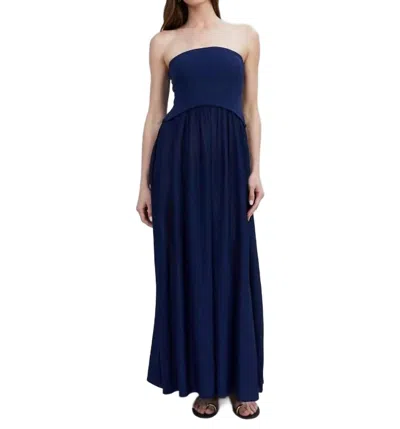 Solid & Striped The Strapless Soglio Dress In French Navy In Blue