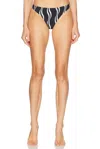 Solid & Striped The Tati Bikini Bottom In Wavy Stripe Noir