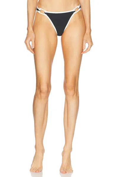 Solid & Striped The Tatum Bikini Bottom In Noir