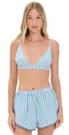 Solid & Striped The Tessa Bralette French Blue X Brule Stripe In French Blue X Brule Stripe