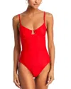 Solid & Striped The Veronica Underwire One Piece Swimsuit In Ruby Red