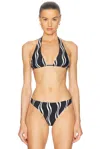 Solid & Striped The Yasmeen Bikini Top In Wavy Stripe Noir