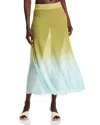 Solid & Striped Theresa Sheer Skirt In Sky Chartreuse
