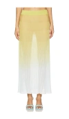 Solid & Striped Theresa Skirt In Sky & Chartreuse