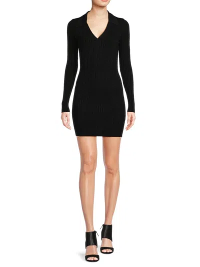 Solid & Striped Women's Geena Ribbed Mini Bodycon Dress In Blackout