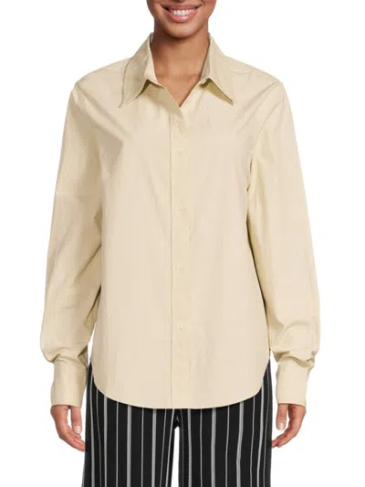 Solid & Striped Women's Lauren Button Down Shirt In Beige