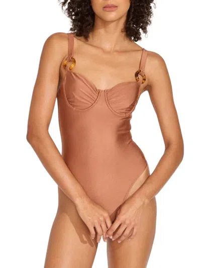 Solid & Striped Women's Resort 24 Adrienne Solid One Piece Swimsuit In Cocoa