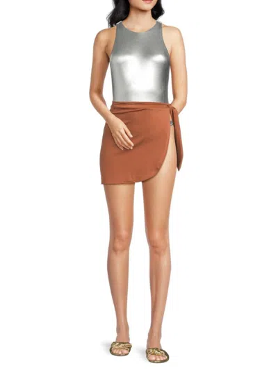 Solid & Striped Women's Solid Mini Pareo Skirt In Cocoa