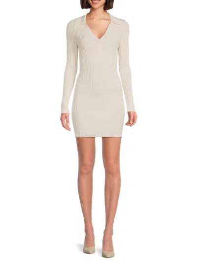 Solid & Striped Women's The Geena Ribbed Mini Dress In Ivory