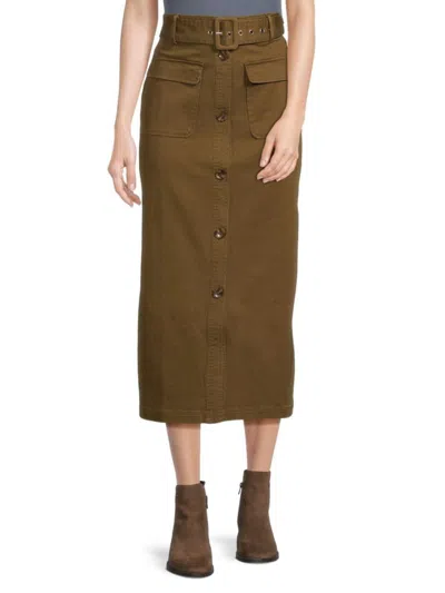 Solid & Striped Women's The Harper Maxi Cargo Skirt In Green