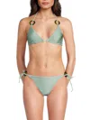 Solid & Striped The Iris Ring Bikini Top In Sage