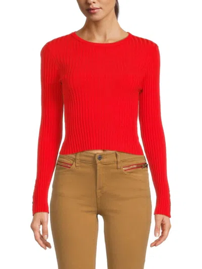 Solid & Striped Women's The Landman Crop Sweater In Fiery Red