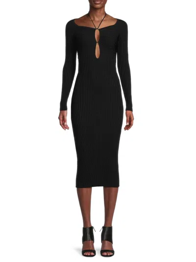 Solid & Striped Women's The Lisa Midi Bodycon Dress In Blackout