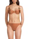 Solid & Striped Iris Ring Bikini Top In Cocoa