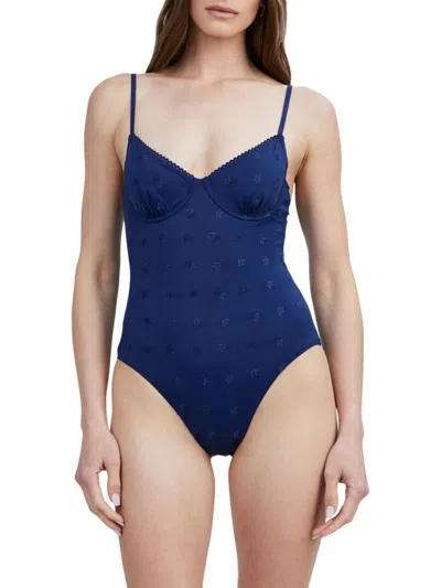 Solid & Striped Women's The Taylor Eyelet Underwire One-piece Swimsuit In French Navy
