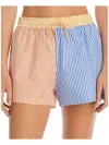 SOLID & STRIPED WOMENS HIGH RISE MINI CASUAL SHORTS