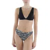 Solid & Striped Womens Knit Animal Print Swim Bottom Separates In Black
