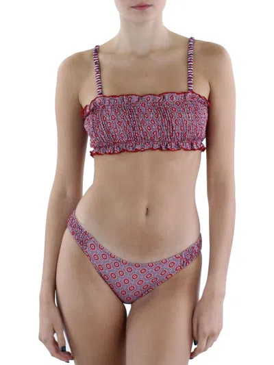 Solid & Striped Womens Printed Bikini Swim Top In Multi