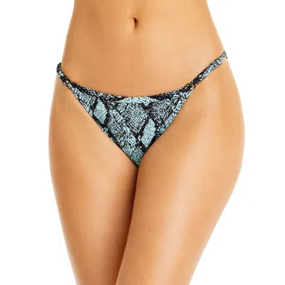 Solid & Striped Womens Snake Print Adjustable Swim Bottom Separates In Blue