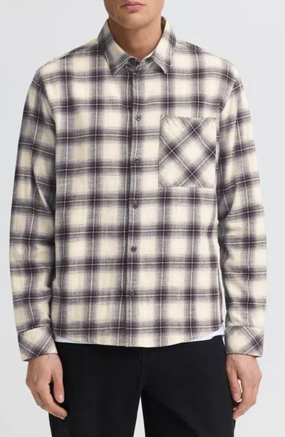 Solid ! Tavish Plaid Flannel Button-up Shirt In Periscope