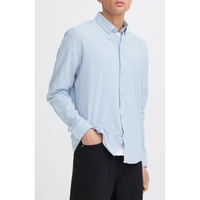 Solid ! Val Stretch Cotton Button-down Shirt In Blue
