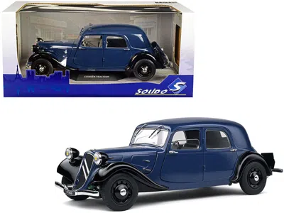 Solido 1937 Citroen Traction Dark Blue And Black 1/18 Diecast Model Car By