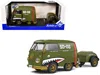 Solido 1950 Volkswagen Kool Kombi Van With Trailer "army " Green With Graphics 1/18 Diecast Model Car By So In Green