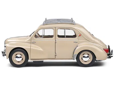 Solido 1956 Renault 4cv Beige Tourterelle With Roof Rack 1/18 Diecast Model Car By  In Neutral