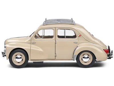 Solido 1956 Renault 4cv Beige Tourterelle With Roof Rack 1/18 Diecast Model Car By