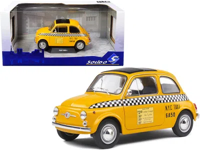 Solido 1965 Fiat 500 L "nyc Taxi" New York City Yellow 1/18 Diecast Model Car By